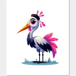 Cute Crane Posters and Art